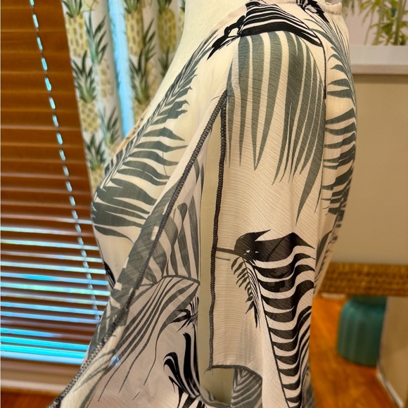 Target Palms Swim Coverup Neutral Tropical Drawstring Caftan Leaves Kona Sol - Picture 6 of 7